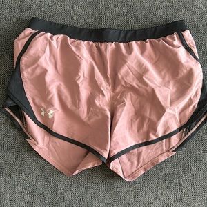 Mauve/black Under Armour athletic shorts